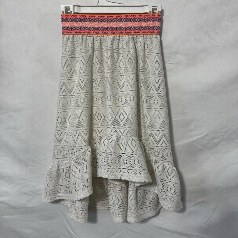 Girls Justice Geometric High Low Skirt Cream Crochet Skirt With Summer Feels